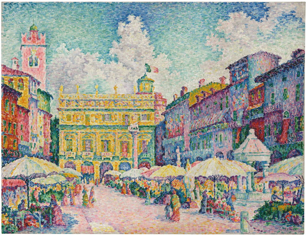 Trh ve Veroně od Paul Signac