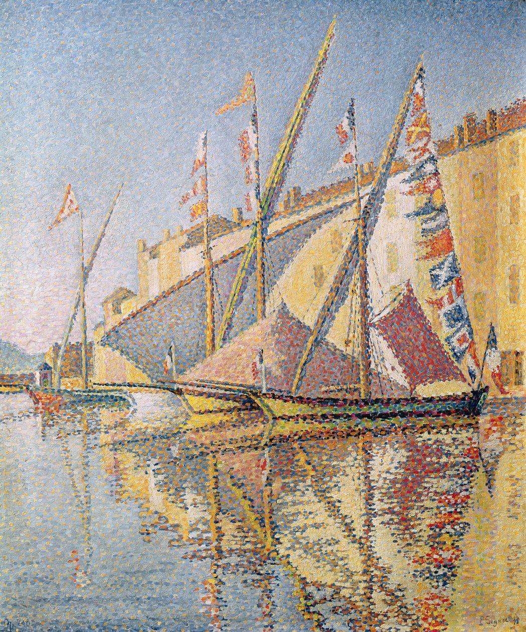 Plachetnice v přístavu St. Tropez, 1893 od Paul Signac