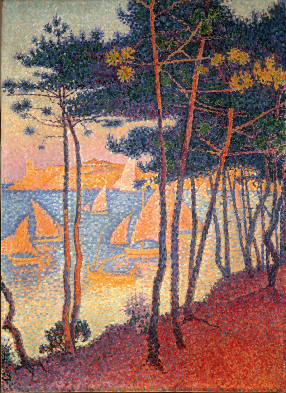 Plachty a borovice od Paul Signac