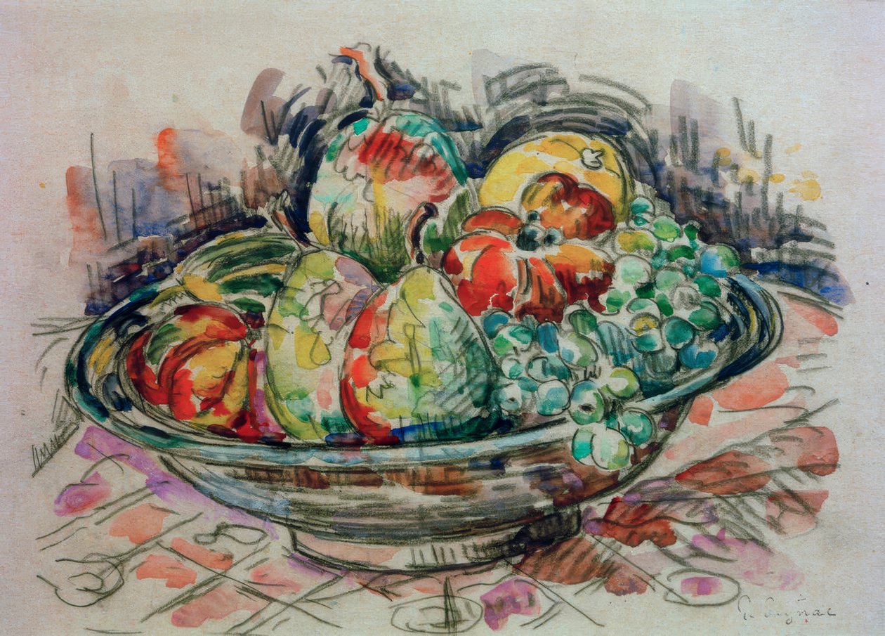 Zátiší s mísou na ovoce od Paul Signac