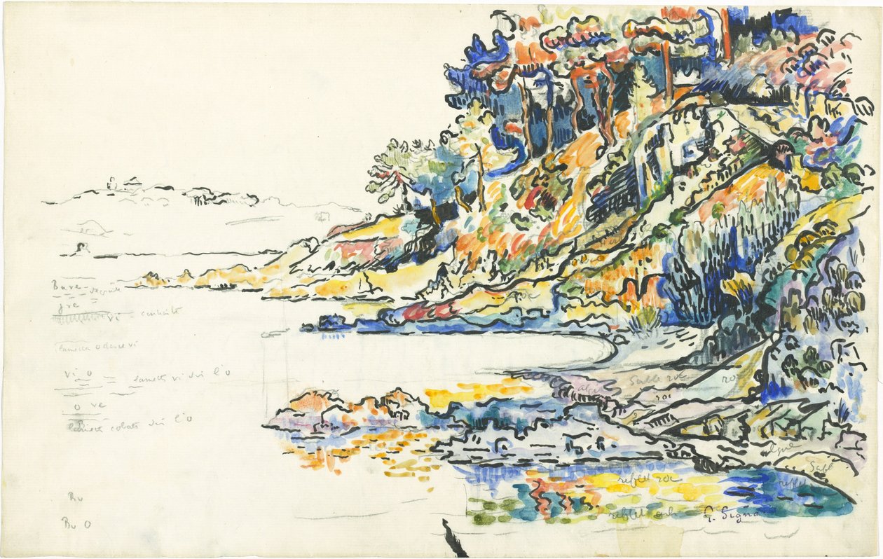Calanque v Saint-Tropez od Paul Signac