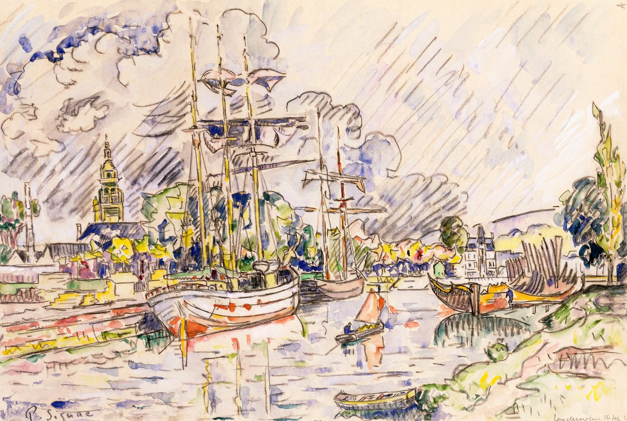 Přístav Landerneau, 1921 od Paul Signac