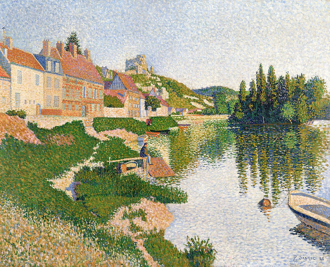Břeh řeky, Petit-Andely od Paul Signac