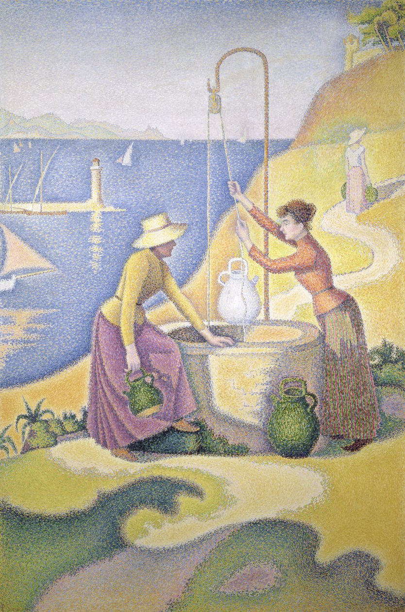 Mladé ženy z Provence u studny od Paul Signac