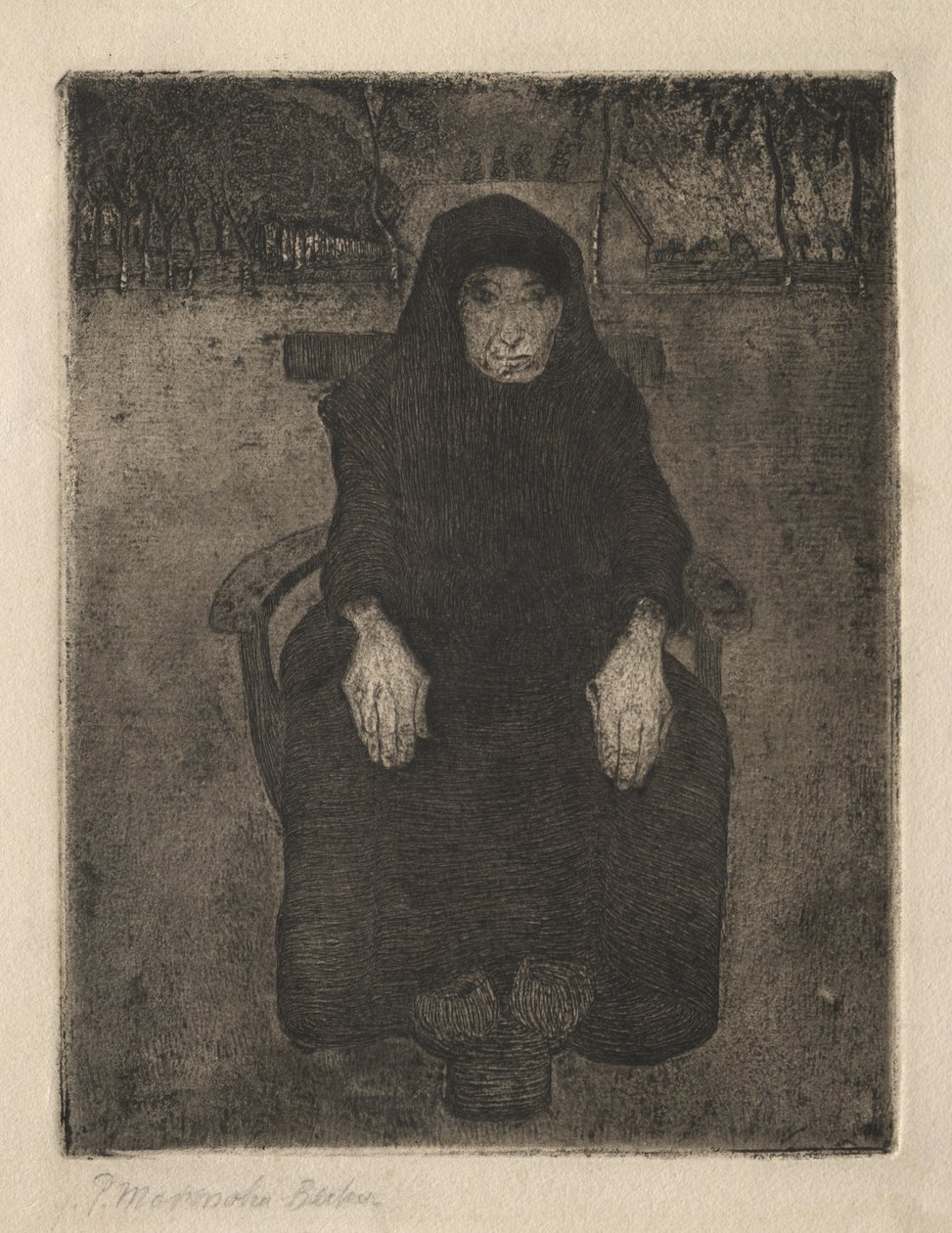 Sedící stará žena od Paula Modersohn Becker