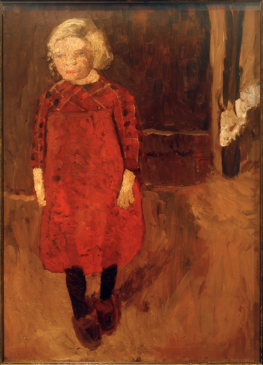 Dívka stojící před kozí kůlnou od Paula Modersohn Becker