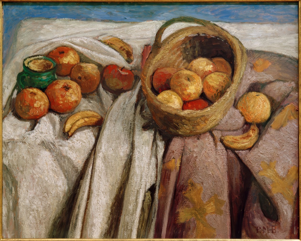 Zátiší s jablky a banány od Paula Modersohn Becker