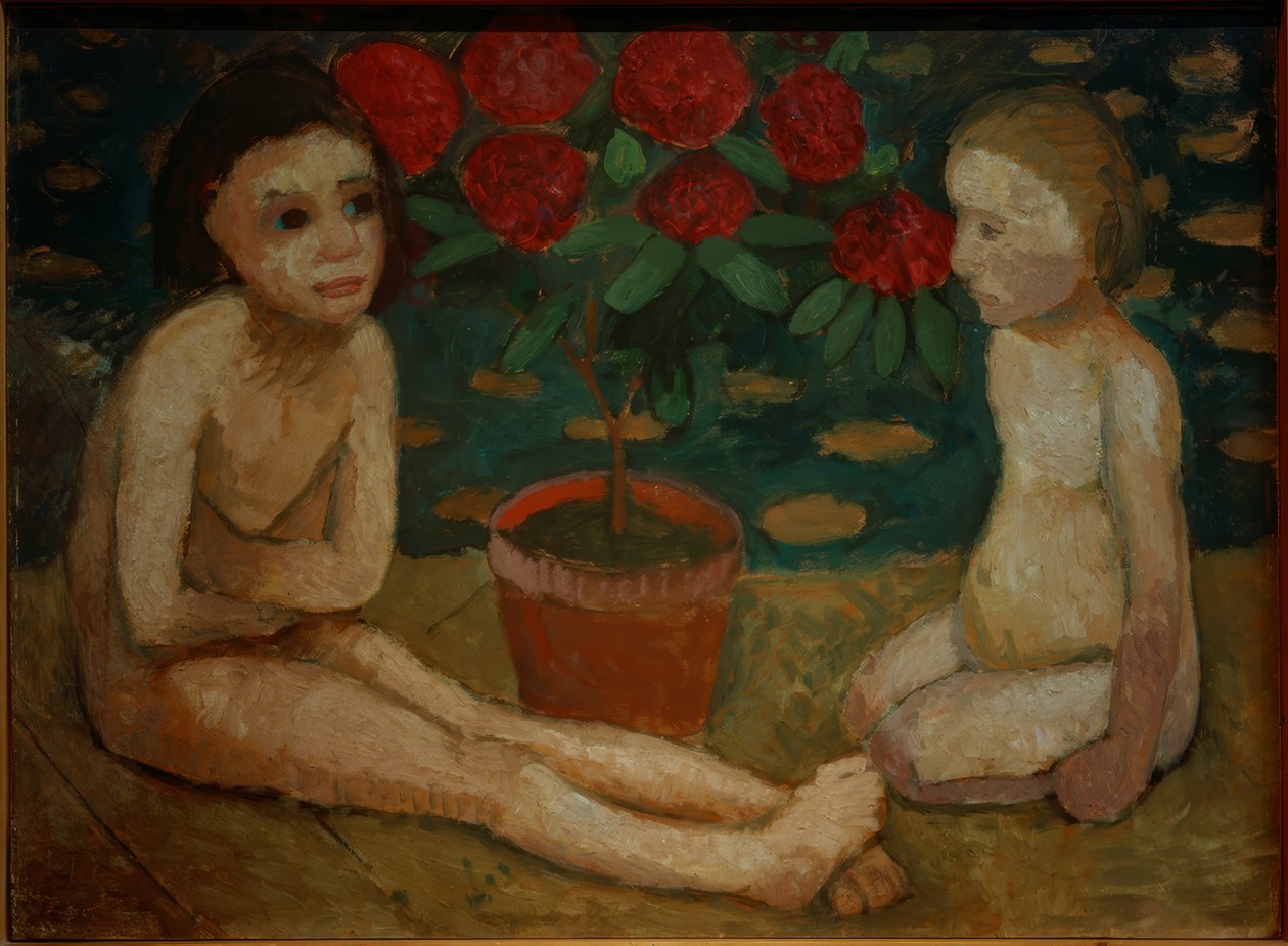 Dva sedící dětské pořadače od Paula Modersohn Becker