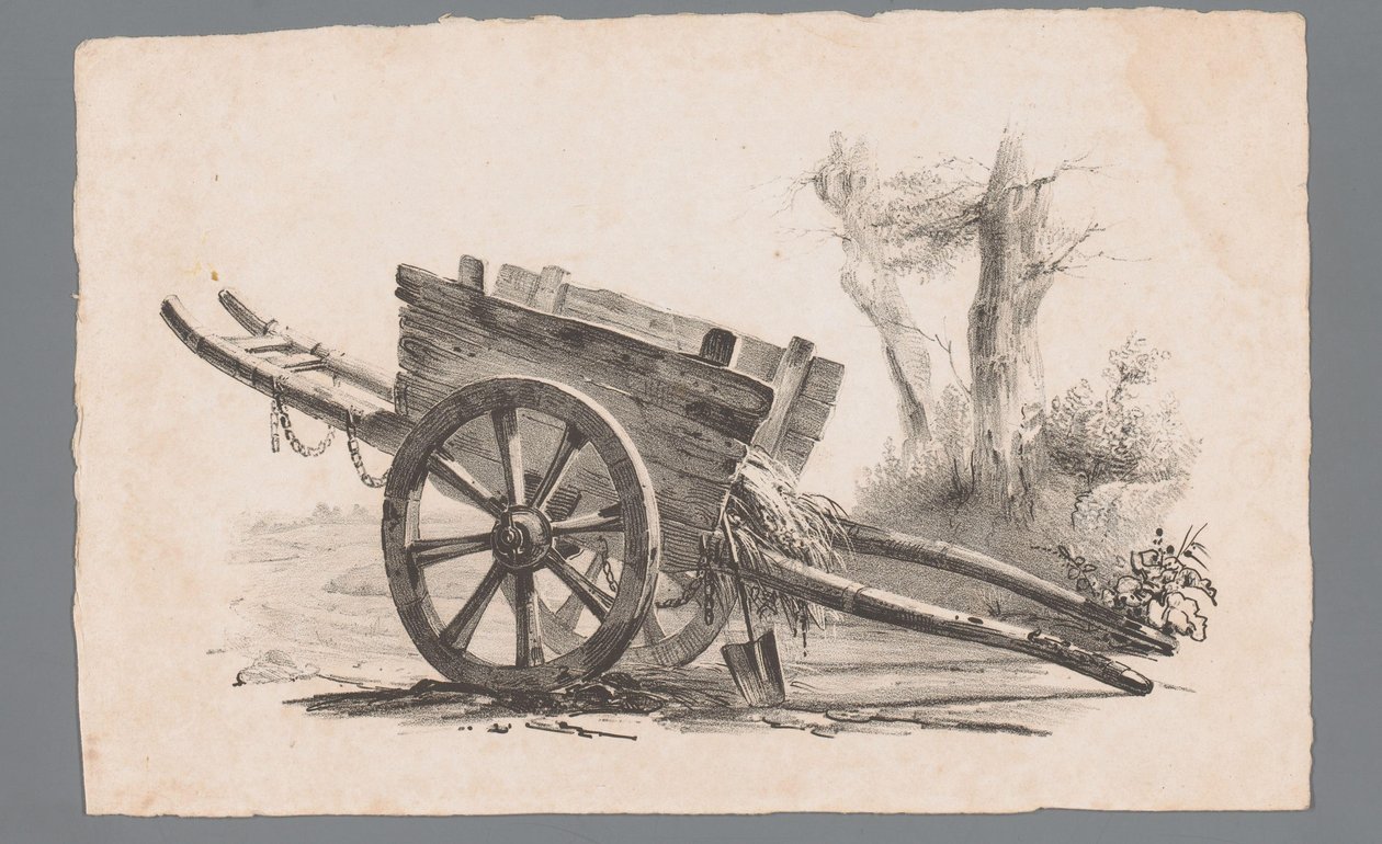 Auto se dvěma koly od Paulus Lauters (attributed to)
