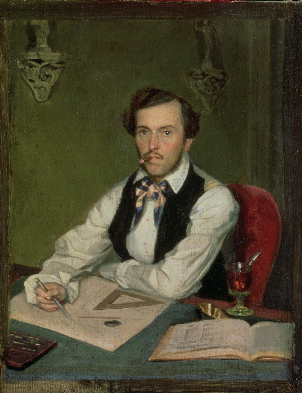 Portrét architekta od Pavel Andreevich Fedotov