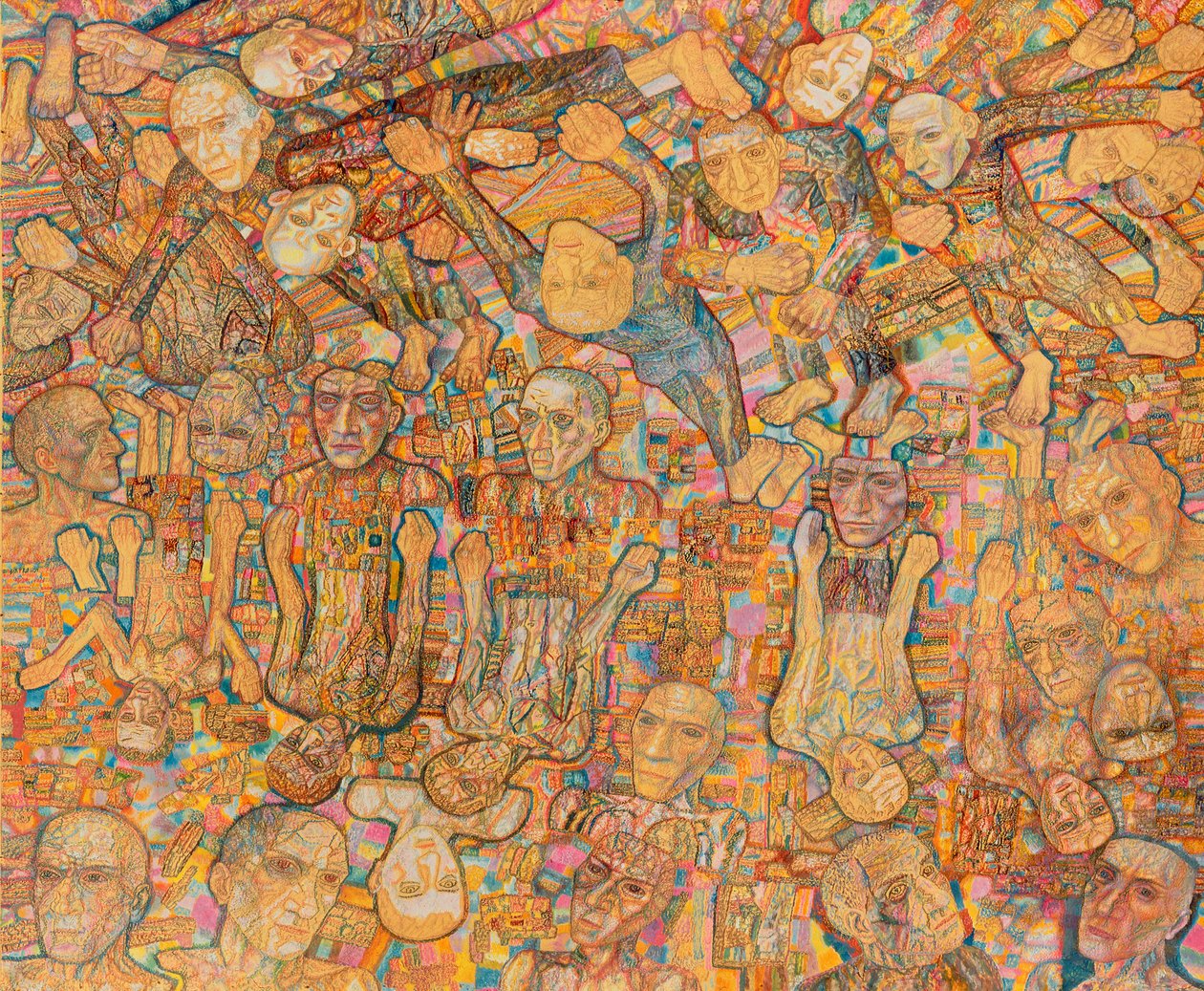 Crowd Composition (olej na papíře) od Pawel Nikolajewitsch Filonow