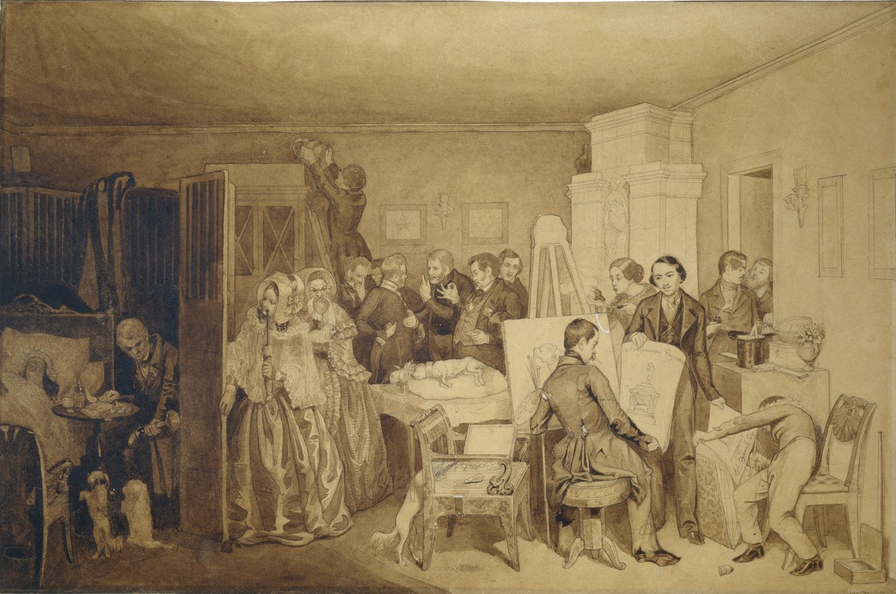 Důsledky Fidelkovy smrti, 1844 od Pavel Andreevich Fedotov