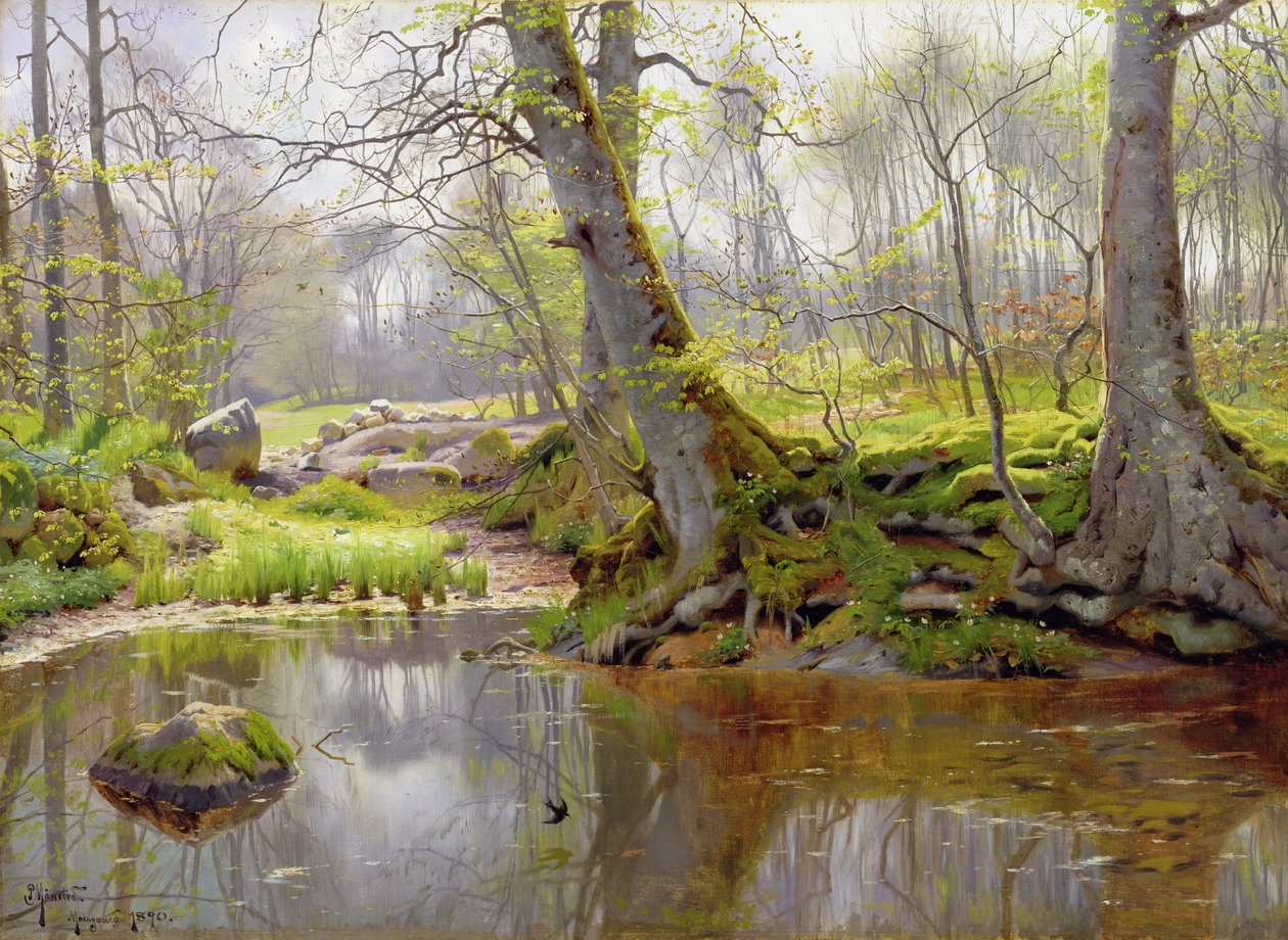 Woodland Pond, 1890 od Peder Monsted