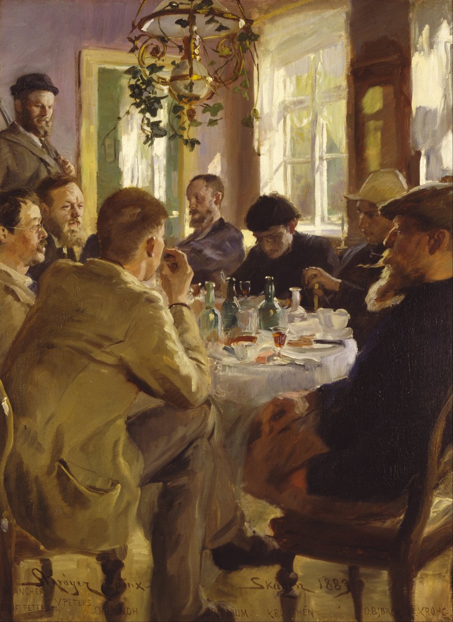 Oběd umělců v hotelu Brøndums od Peder Severin Krøyer