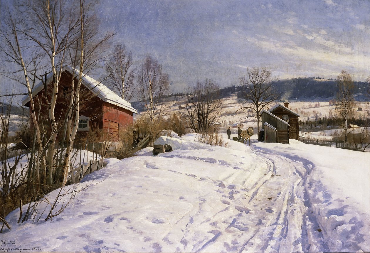 Zimní krajina, Lillehammer od Peder Monsted