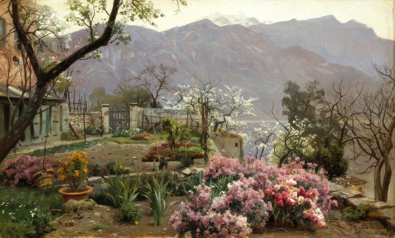 Květná zahrada poblíž Bellagio od Peder Monsted