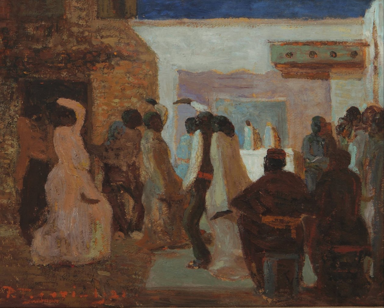 Candombe nebo Candombe pod měsícem od Pedro Figari