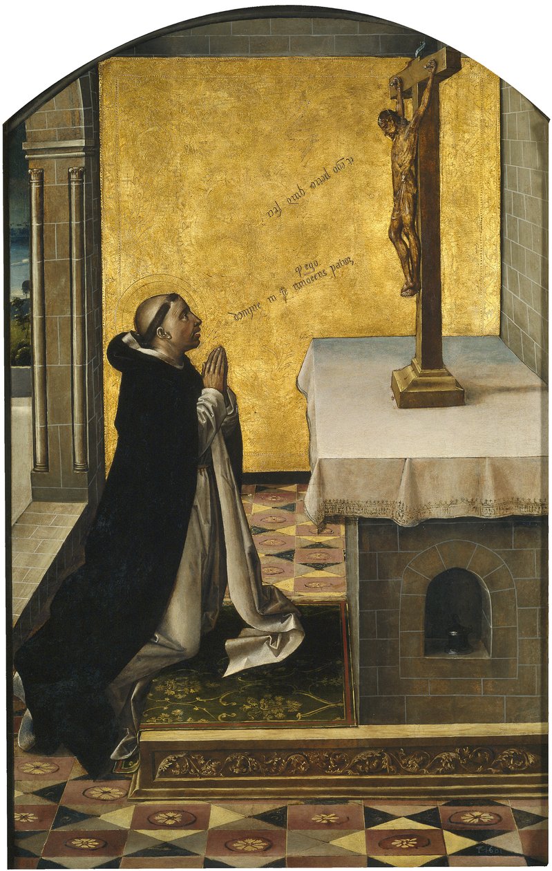 Svatý Petr mučedník v modlitbě, 1493-1499 od Pedro Berruguete