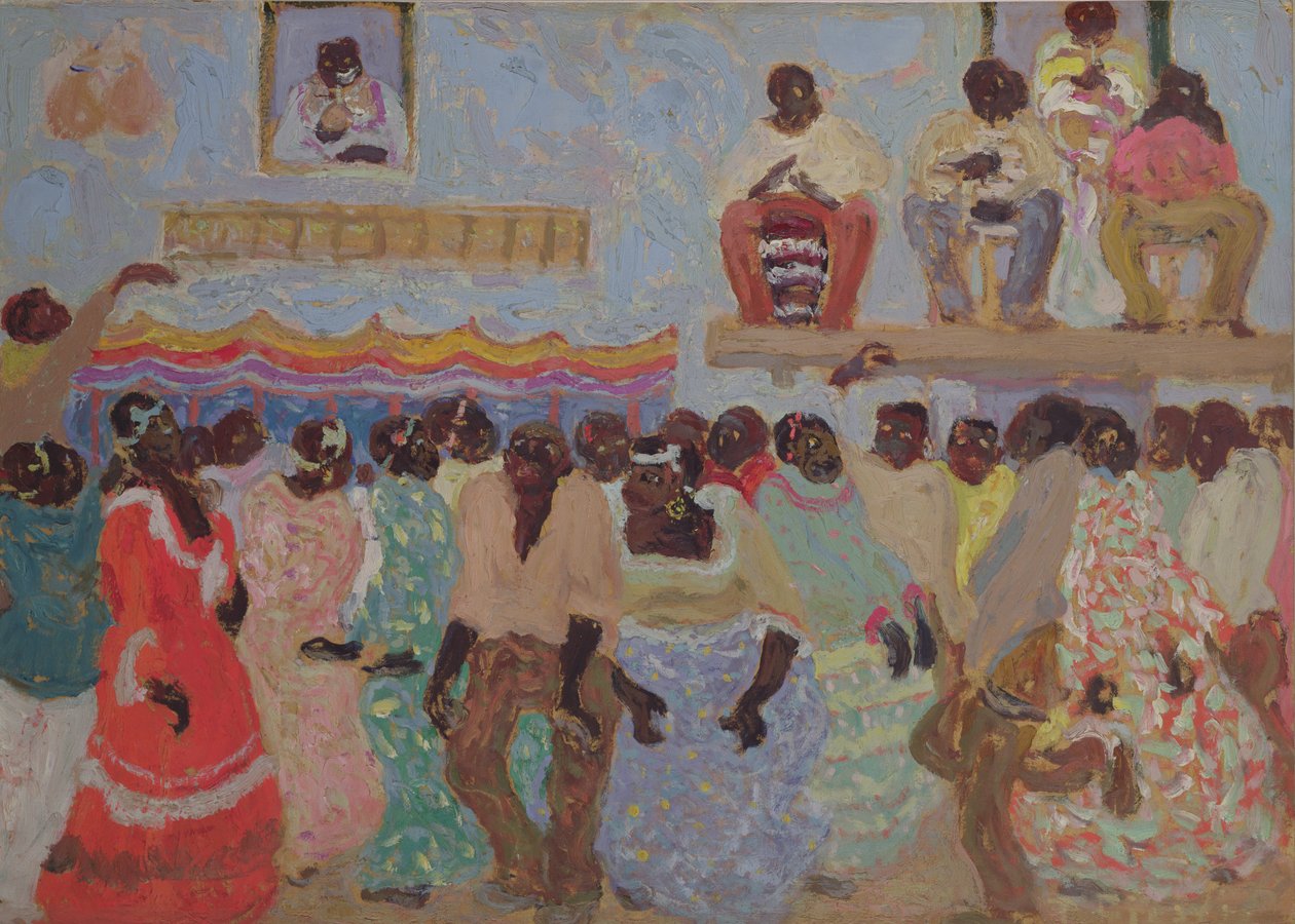 Černý tanec (olej na kartě) od Pedro Figari