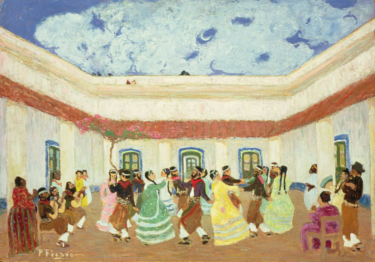 The Patio (olej na palubě) od Pedro Figari