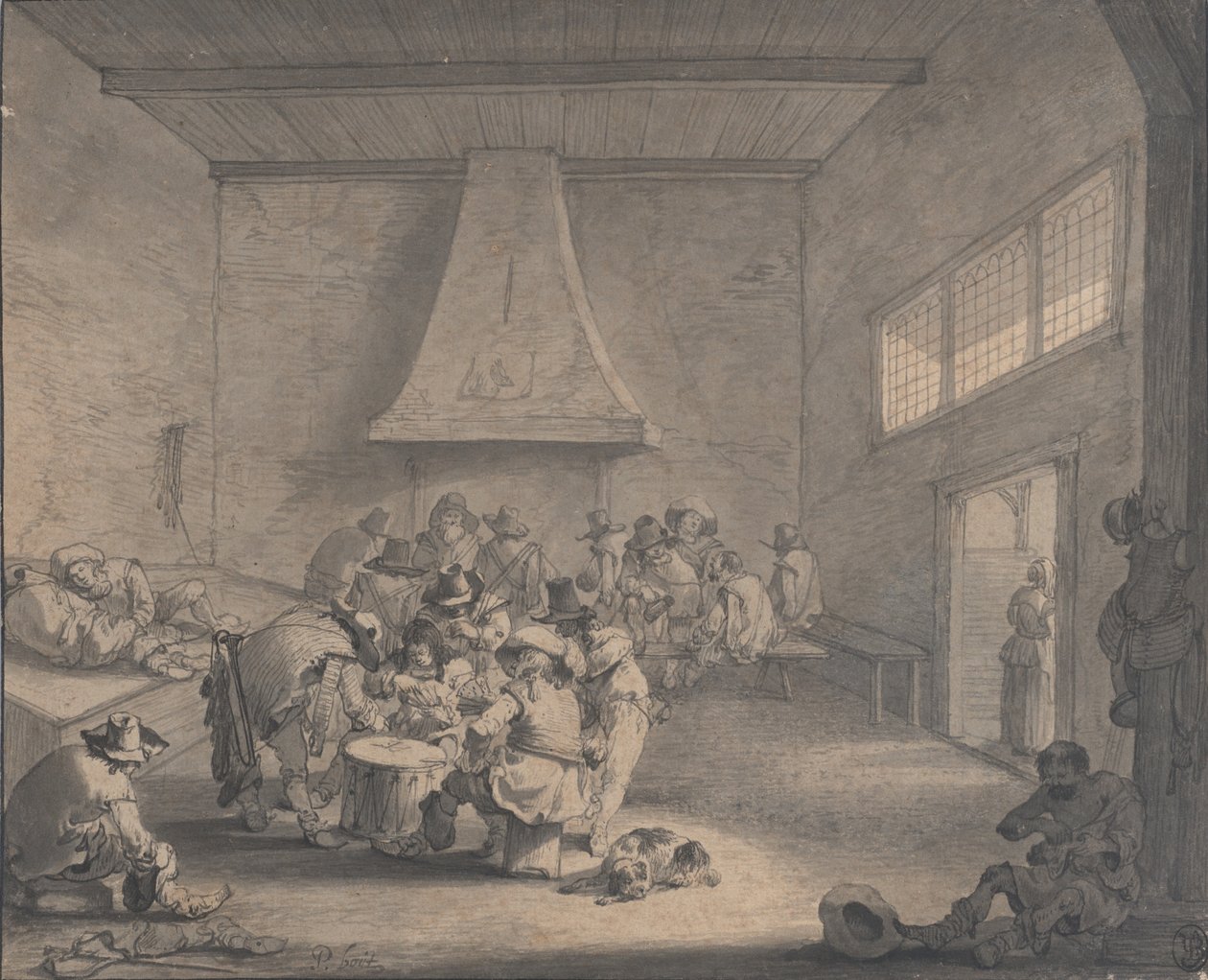 Scéna ze strážnice, cca 1700. od Peeter Bout