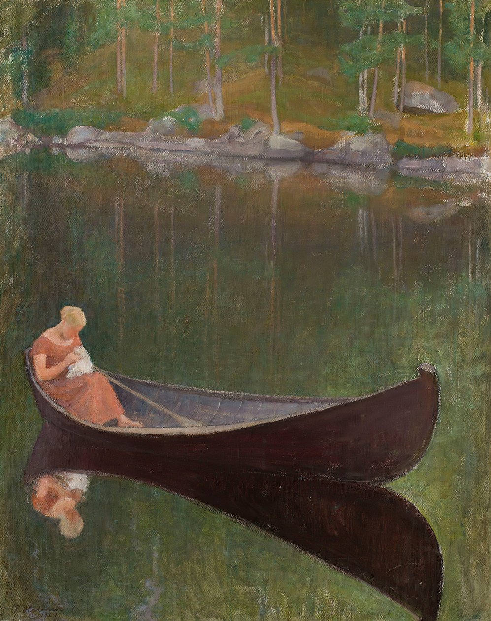 Žena ve člunu, 1924. od Pekka Halonen
