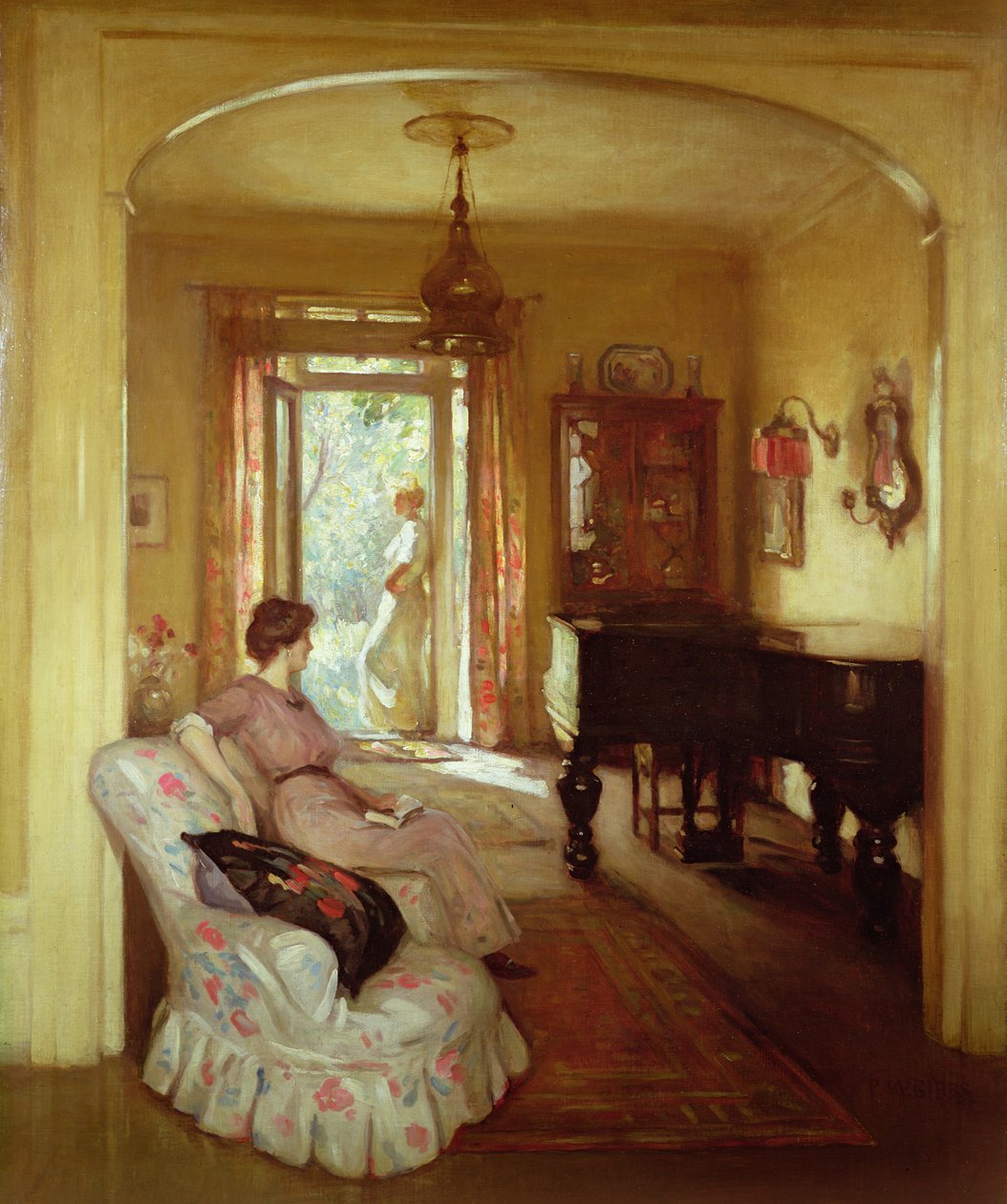 Vnitřní scéna se dvěma dámami od Percy William Gibbs