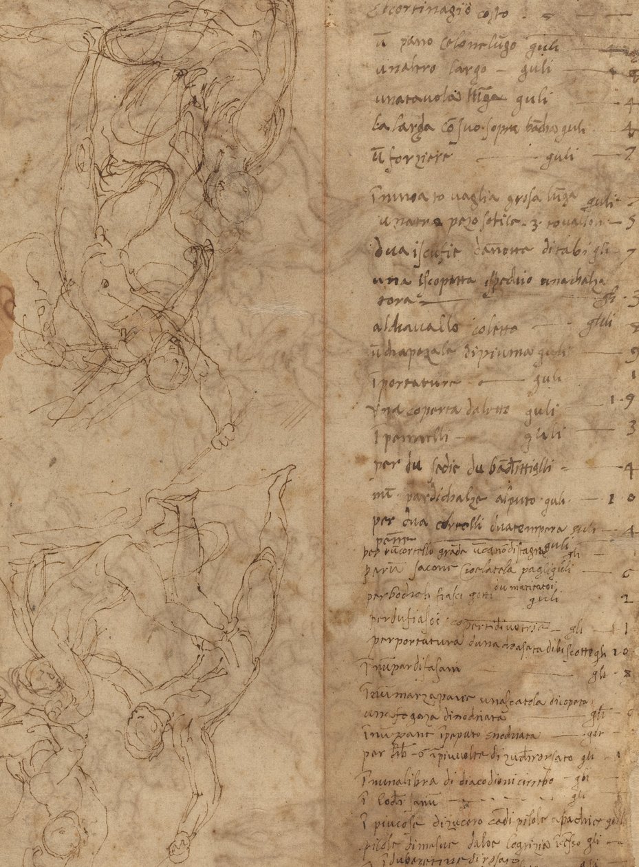 Figurální studie [verso] od Perino del Vaga