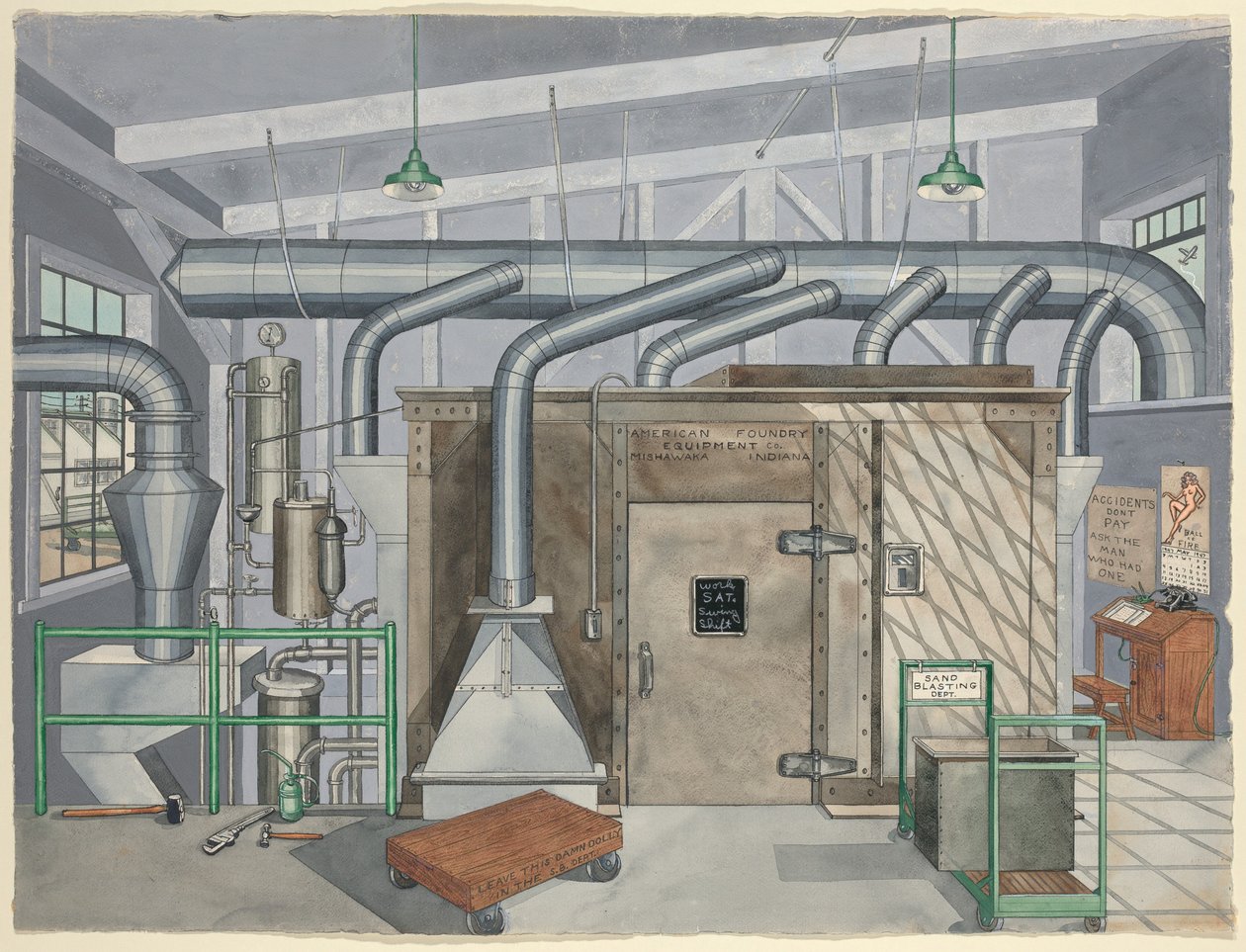 Vnější pískovací komora, 1935, 19351942. od Perkins Harnly