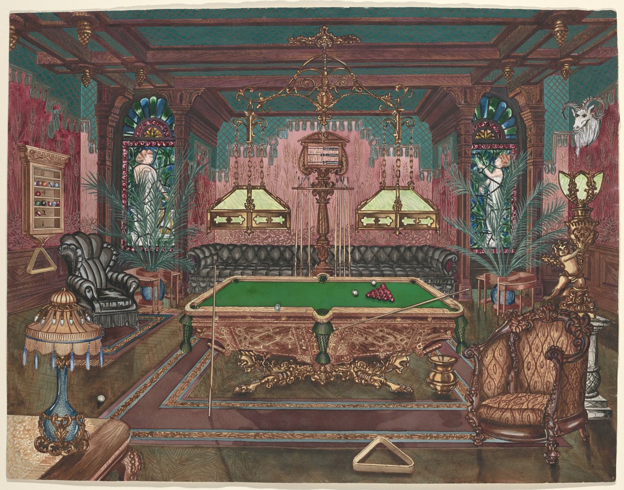 Pokoj u bazénu, 1890 od Perkins Harnly