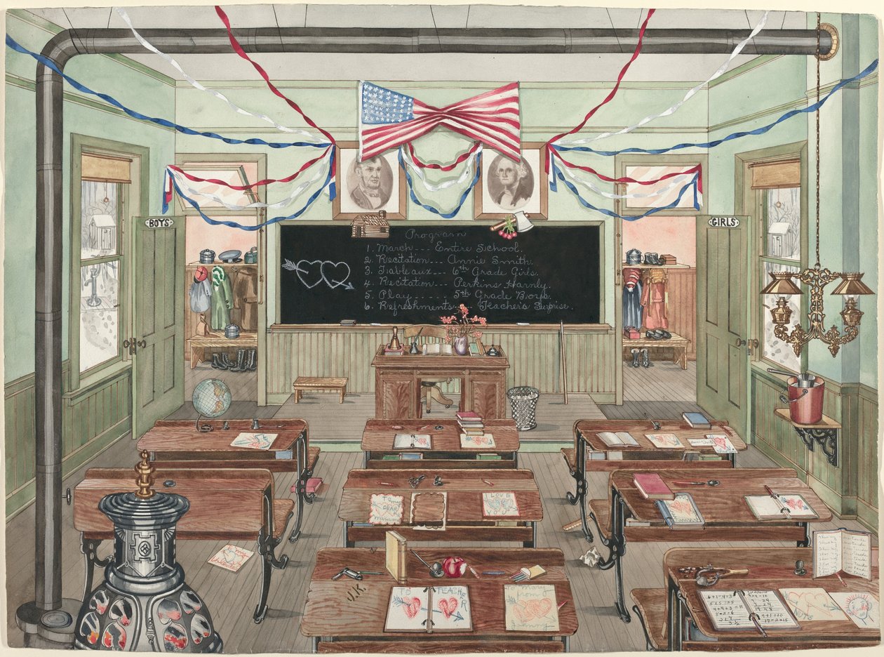 Pokoj venkovské školy, 1900 od Perkins Harnly