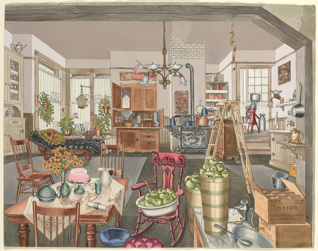 Polovenkovská kuchyně a jídelna, 1910, 19351942. od Perkins Harnly
