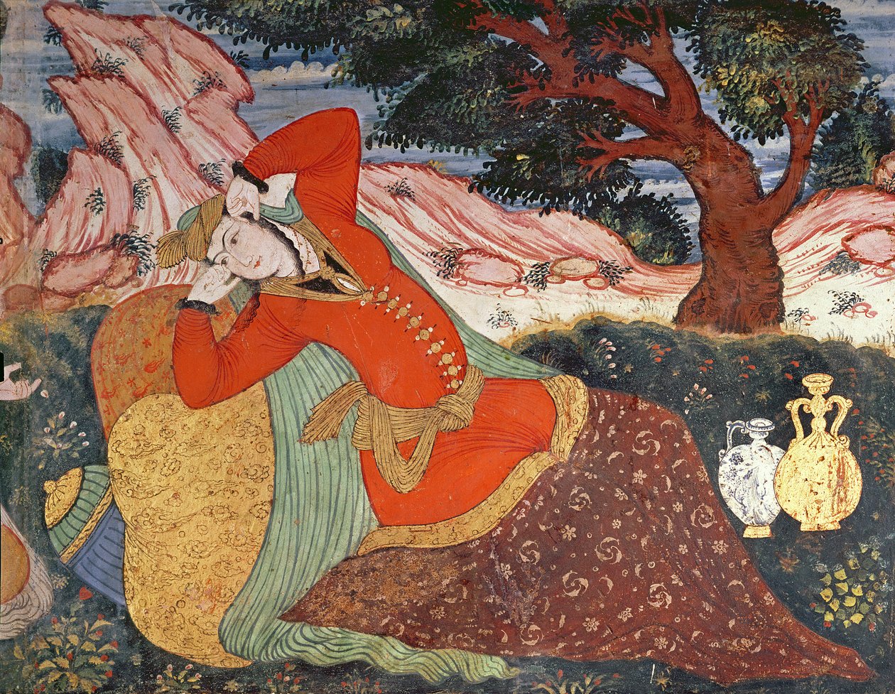 Žena ze dvora šáha Abbáse I., 1585-1627 (detail) od Persian School
