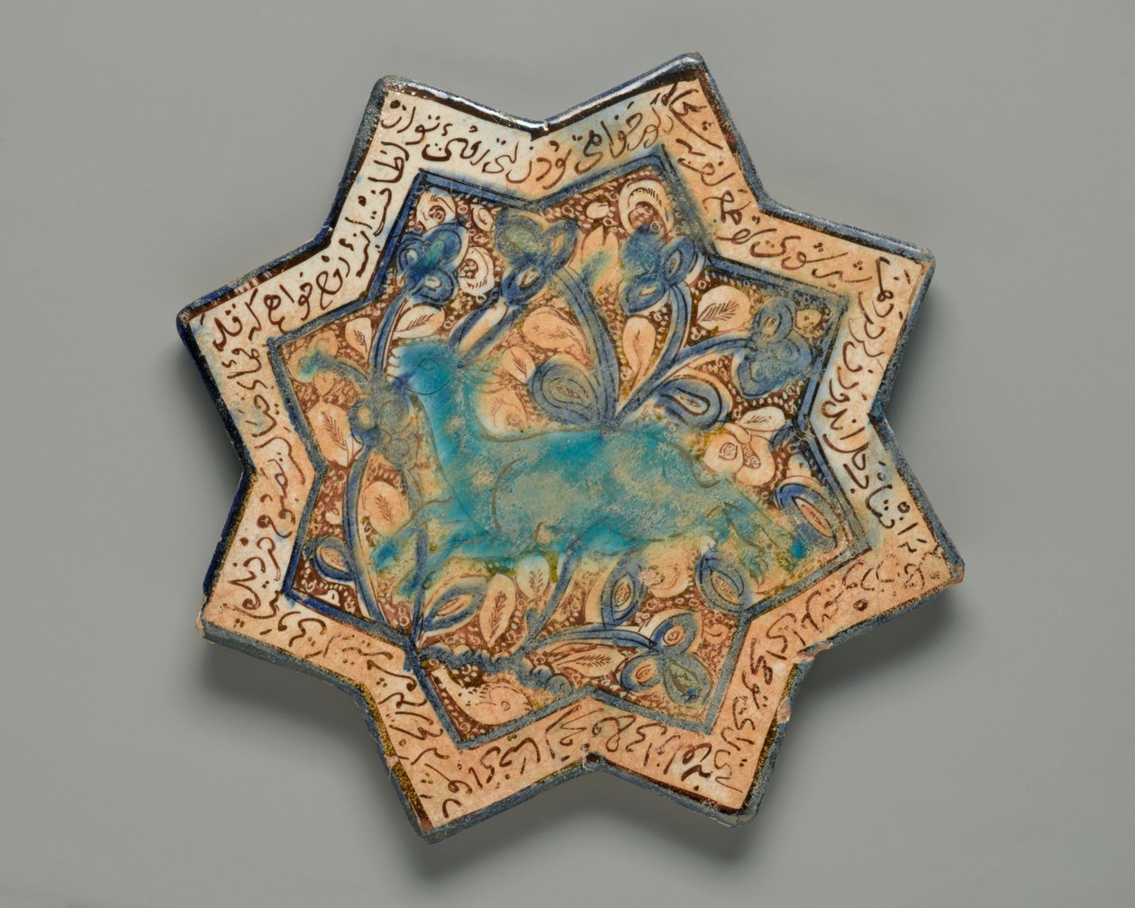 Dlaždice, osmicípá hvězda, c13-c14 (fritware) od Persian School