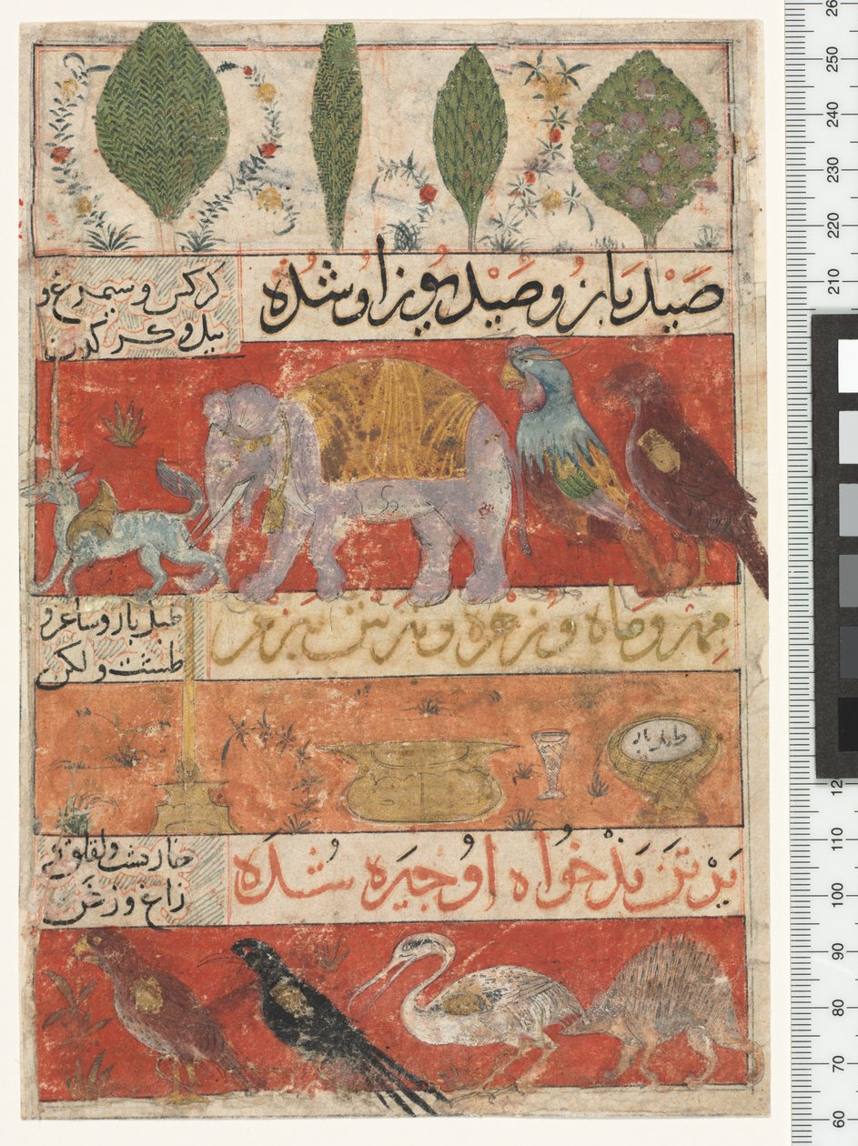 Zvířata, ptáci a rostliny, Ilkhanidské období, 1341 od Persian School