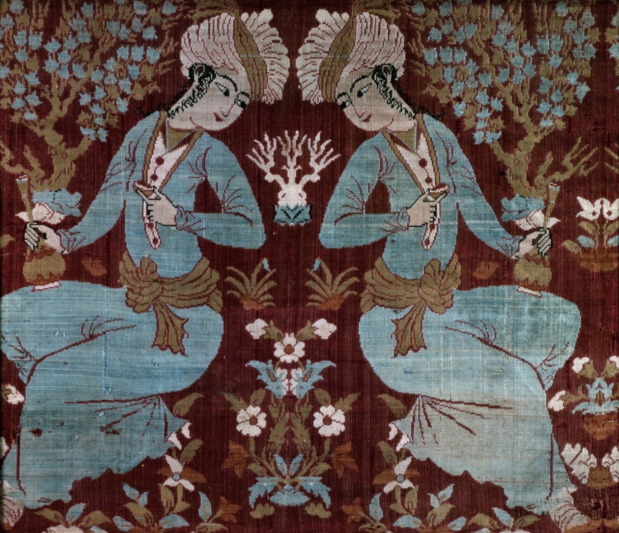 Panel v isfahánském stylu (hedvábí) od Persian School