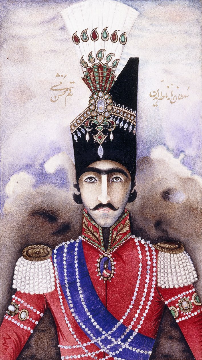 Portrét Nasir-ud-Din Shah Qajar od Persian School