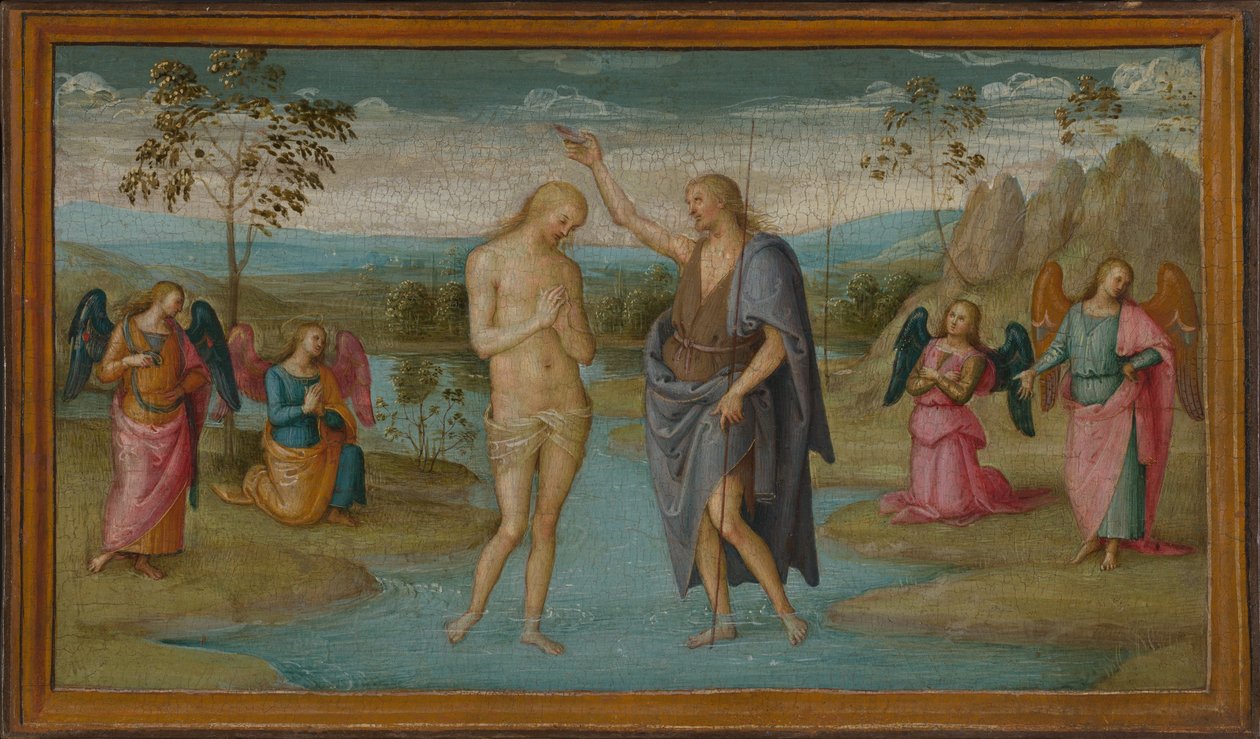 Kristův křest od Perugino