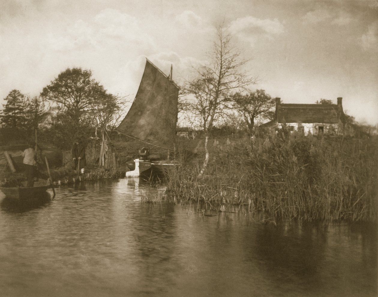 Broadmanova chata, život a krajina na Norfolk Broads, c.1886 od Peter Emerson und Thomas Goodall