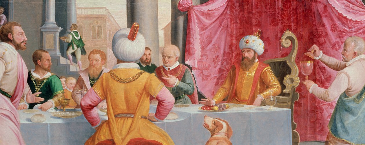 Příběh Esther: Banketová scéna od Peter 1548 1628 Candid