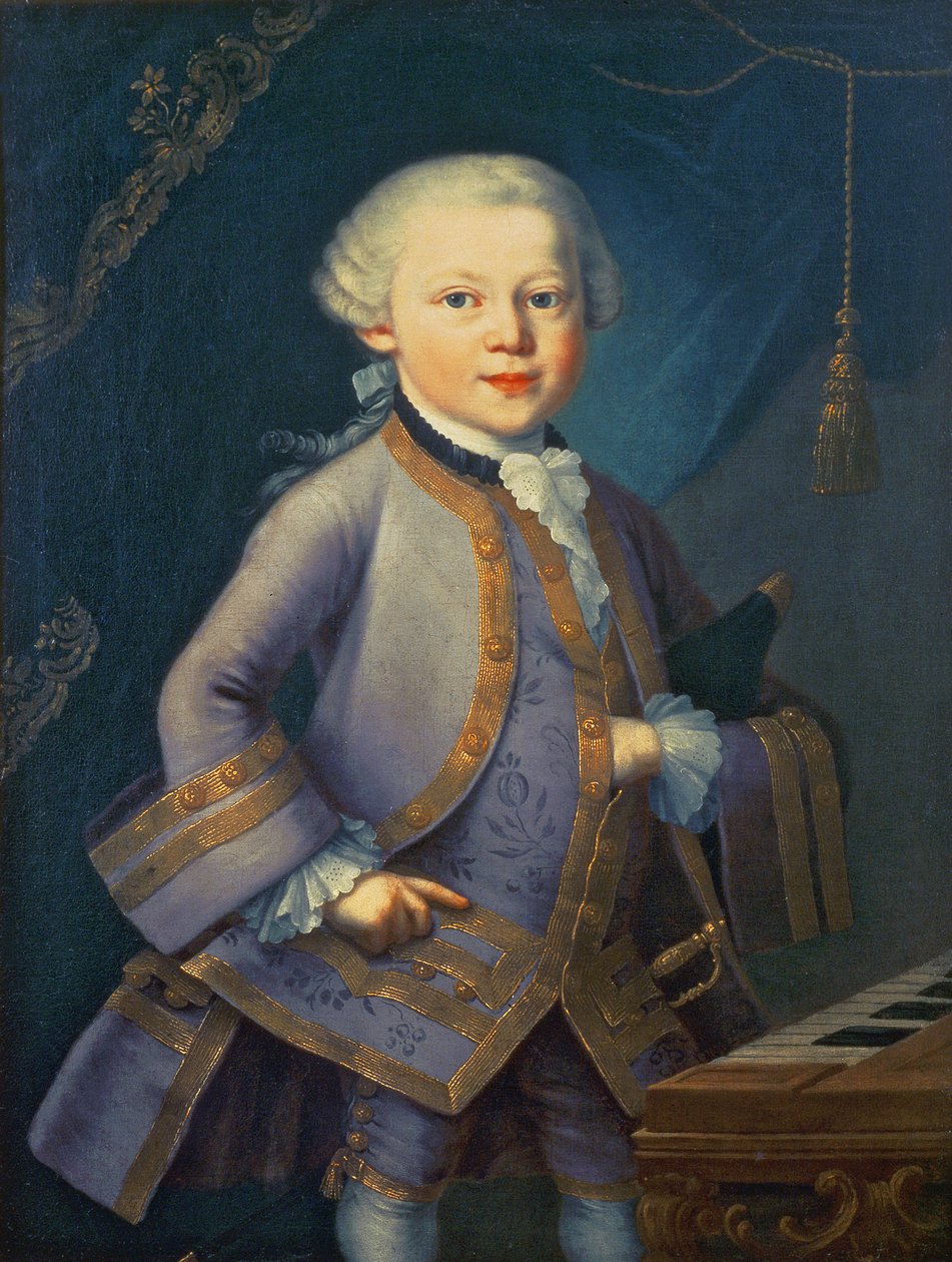 Wolfgang Amadeus Mozart (1756-91), 1763 od Peter Anton Lorenzoni