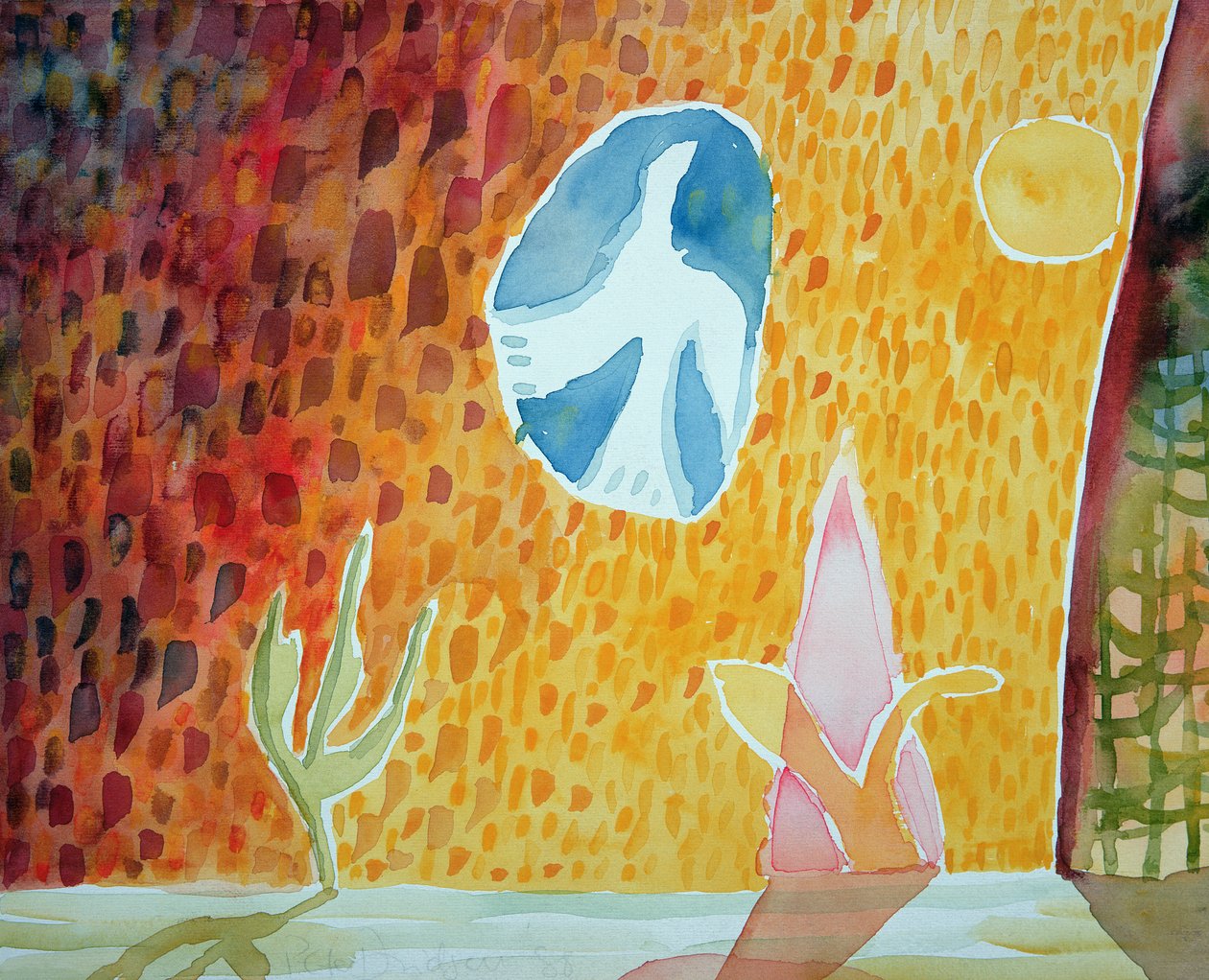 Sunburst, 1989 (wc na papíře) od Peter Davidson
