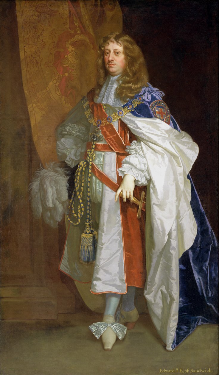 Edward Montagu, 1. hrabě ze Sandwiche, kolem 1660-65 od Peter Lely