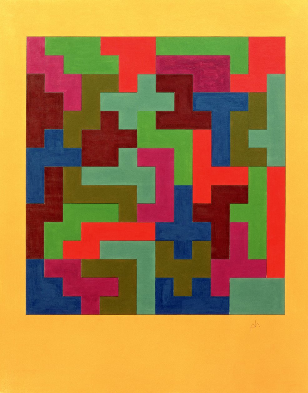 Puzzle II, 1988 (tempera na papíře) od Peter McClure