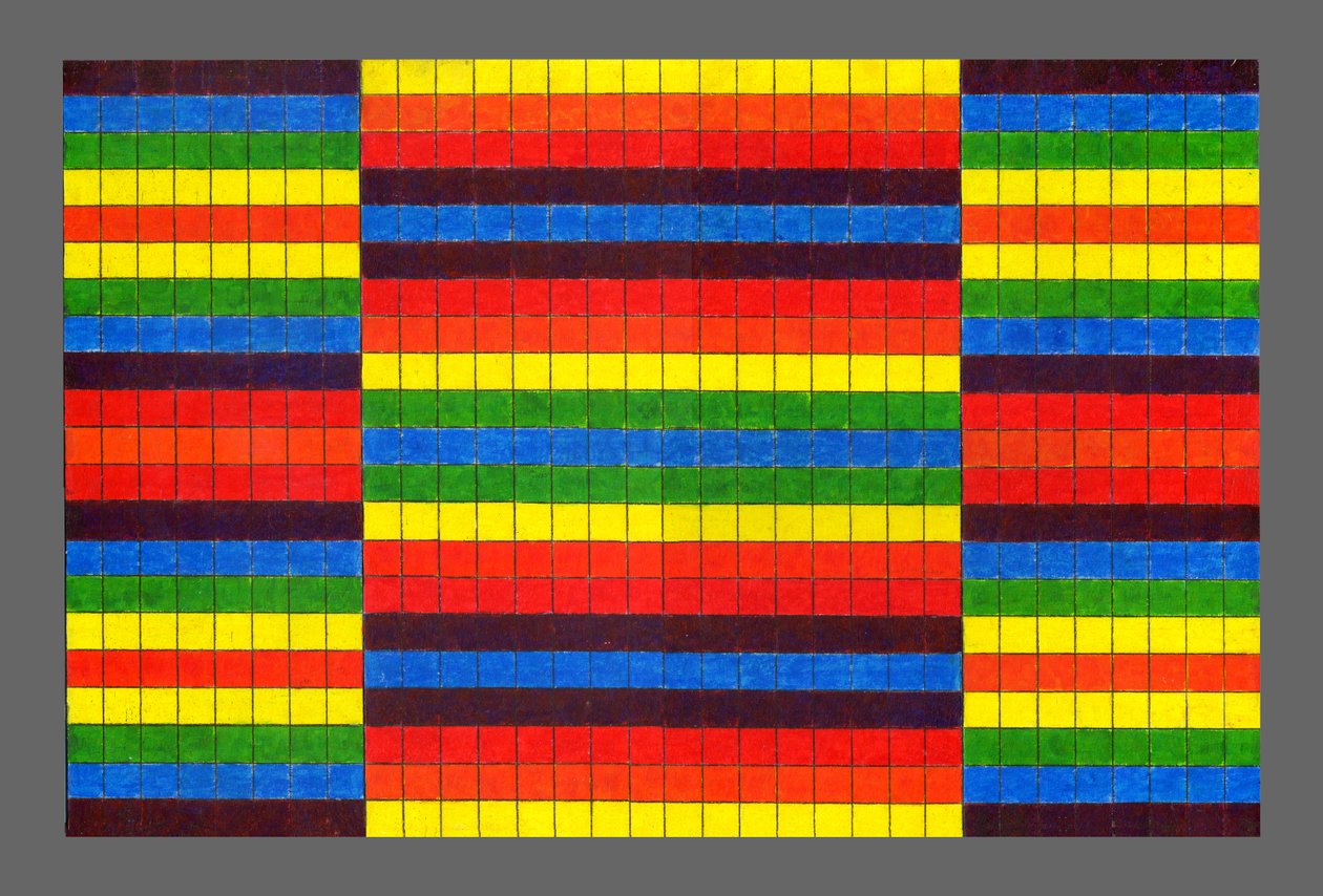 Pruhovaný triptych, 2009 (akryl na palubě) od Peter McClure