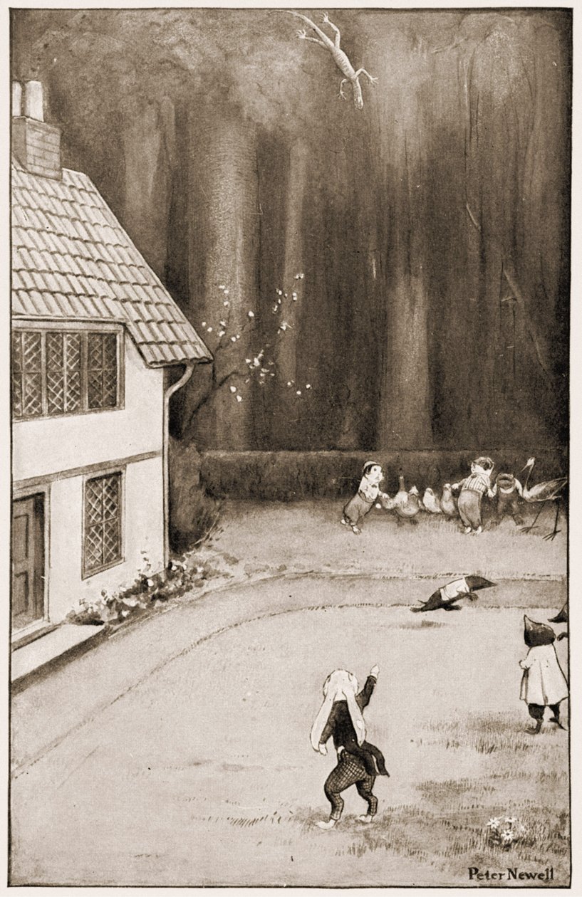 Chyťte ho, vy u živého plotu, ilustrace pro Lewise Carrollse Alices Adventures in Wonderland, 1901 od Peter Newell