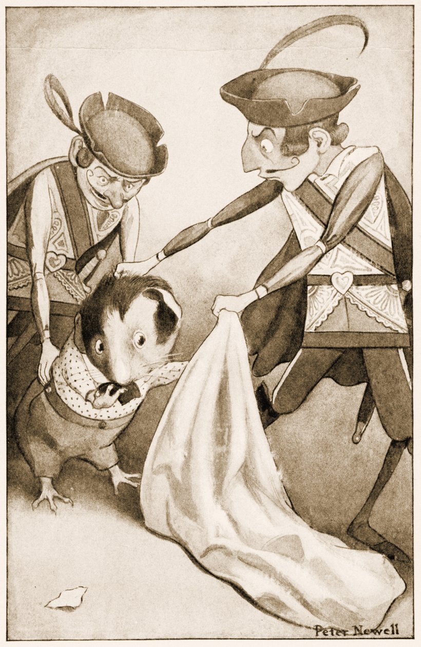„Do toho vklouzli morče“, ilustrace pro Lewise Carrolla Alenka Dobrodružství v říši divů, 1901 od Peter Newell