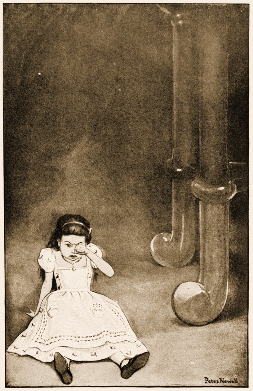 „Ubohá věc se posadila a plakala“, ilustrace pro Lewise Carrolla Alenka v říši divů, 1901 od Peter Newell