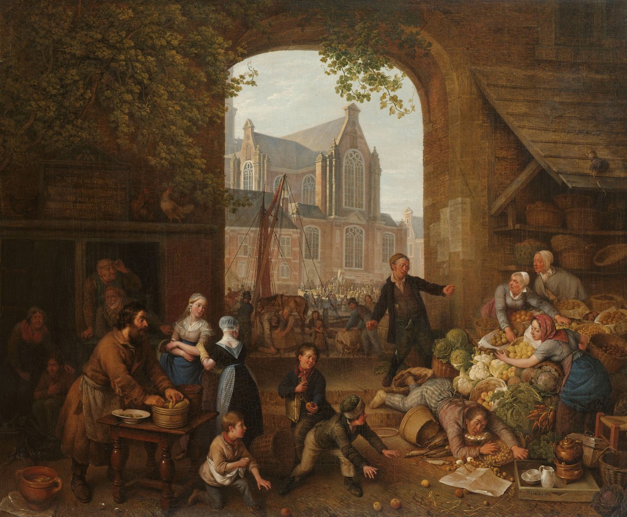 Dva opilci na trhu ve Westerkerku v Amsterdamu od Peter Paul Joseph Noël