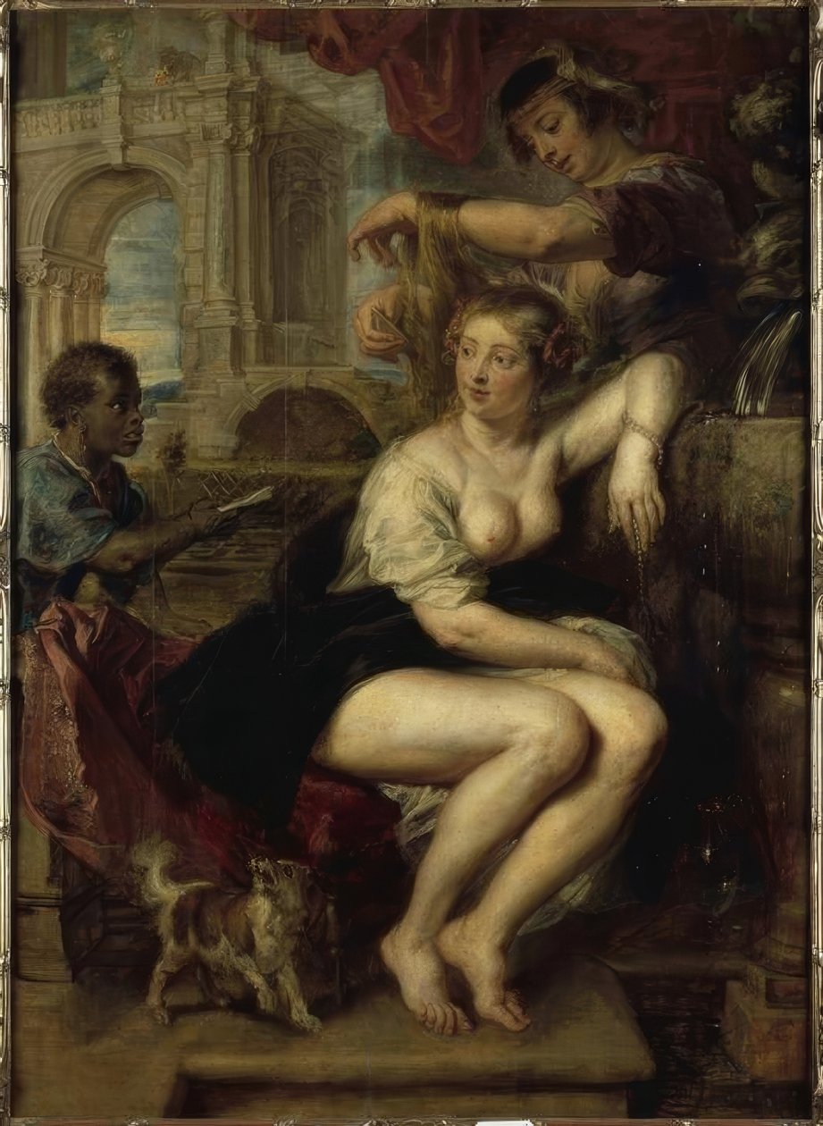 Batsheba u fontány, přijímající Davidův dopis od Peter Paul Rubens